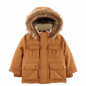 Carter's Brown Hooded Parka with Faux Fur